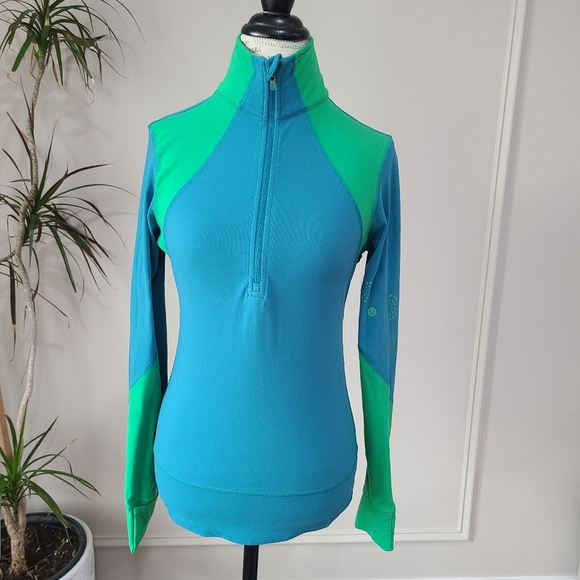 Lululemon Athletic Blue/Green Quarter-Zip Pullover Sz.XS - Picture 1 of 10